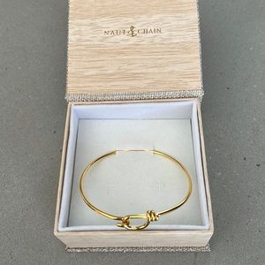 Naut & Chain Hook Naut Bangle gold bracelet NWOT